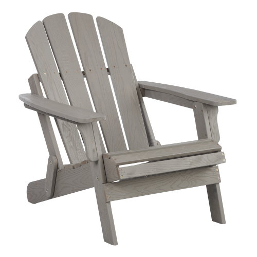 Oversize Embossed Wooden Outdoor Folding Adirondack Chair with Pre-Assembled BackRest & SeatBoard, Wood Patio Chair for Garden Backyard Porch Pool Deck Firepit